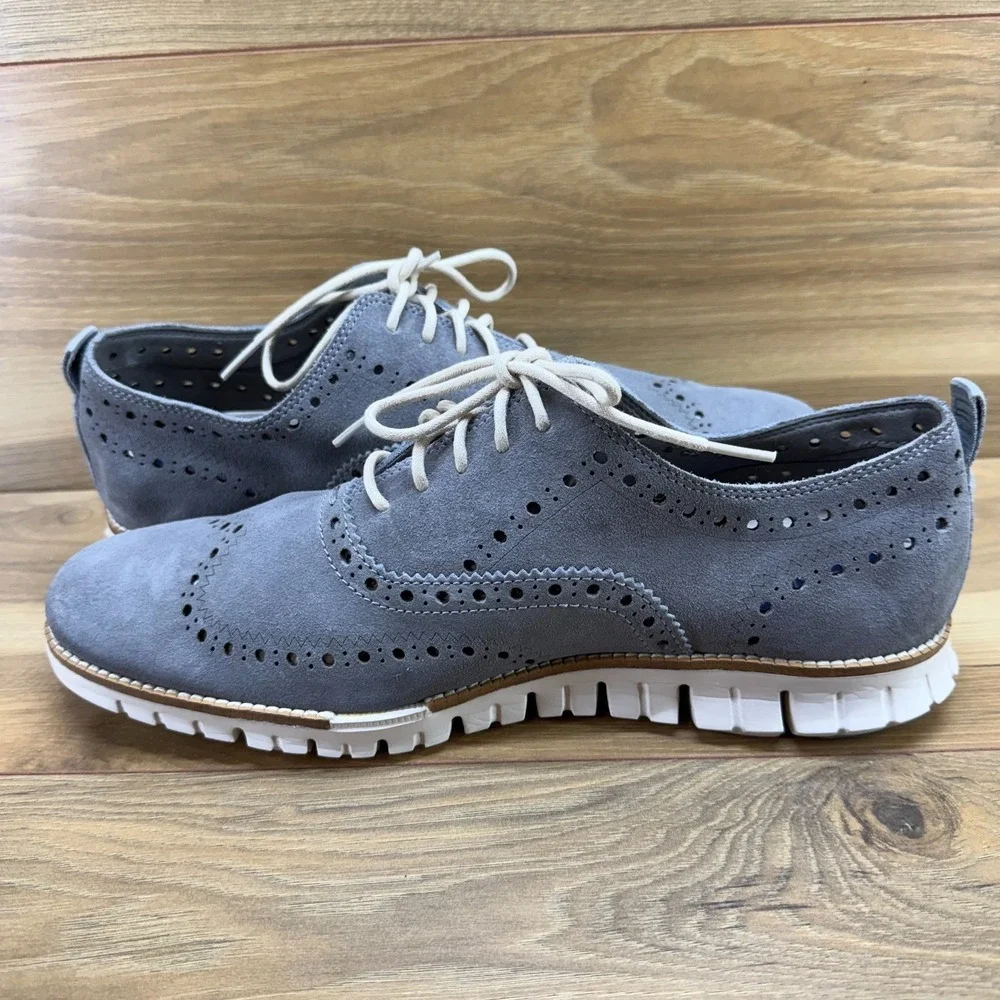 Cole Haan Zero Grand Remastered Oxfords Mens 11 M Gray Suede Business Casual